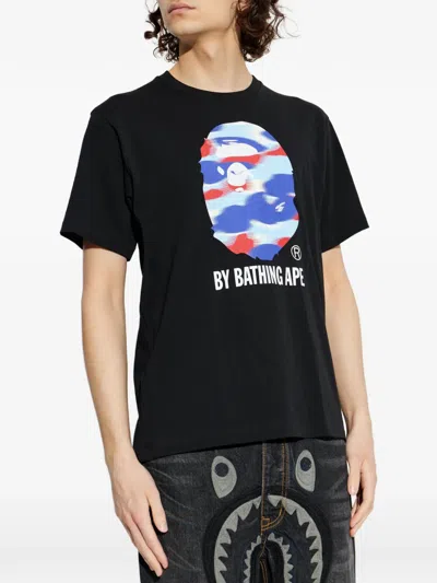 A Bathing Ape Printed T-shirt In Black