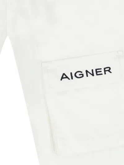 Aigner Patch-pocket Shorts In White