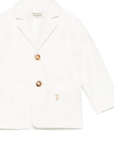 Trussardi Junior Button Jacket In White