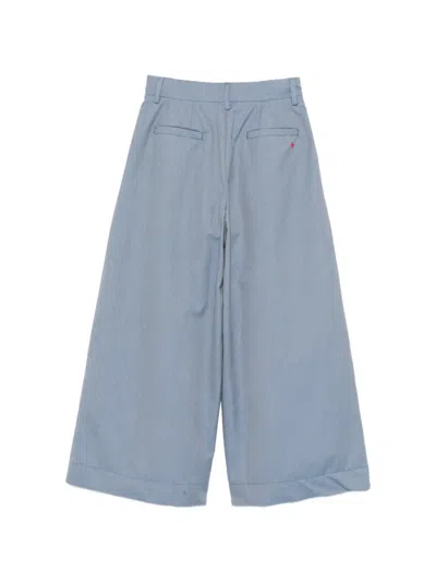 Simonetta Belt-loop Pleated Trousers In Blue