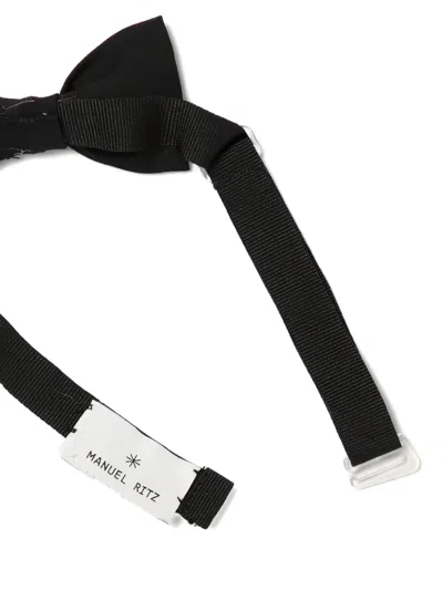 Manuel Ritz Logo-patch Bow Tie In Black