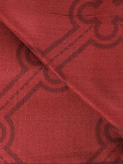 V73 Geometric-pattern Scarf In Red