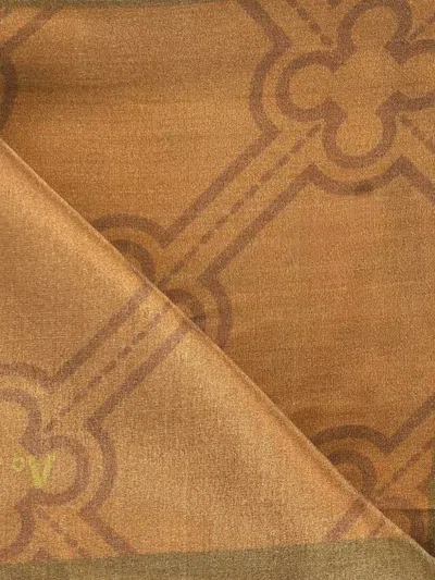 V73 Geometric-pattern Scarf In Brown