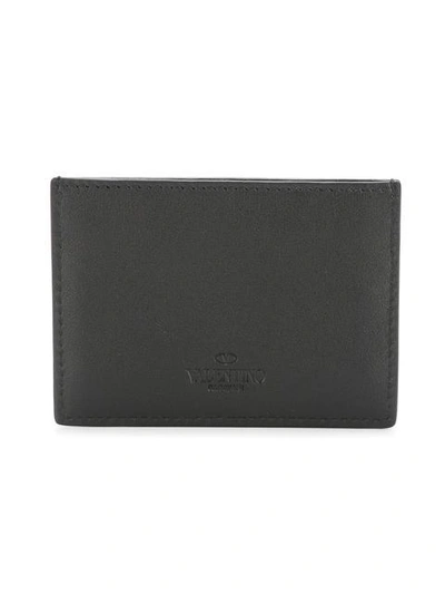 Shop Valentino Rockstud Cardholder In Black