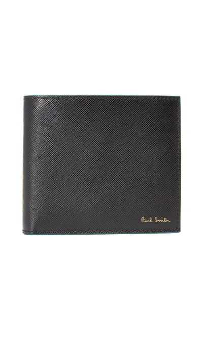 Shop Paul Smith Saffiano Billfold Wallet In Black