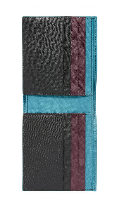 Shop Paul Smith Saffiano Billfold Wallet In Black