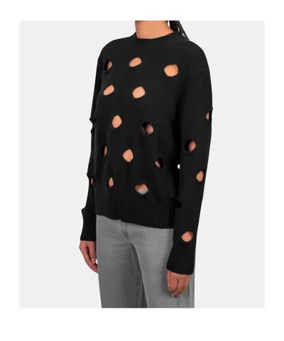 Gimaguas Pull Openwork Sweater In Black