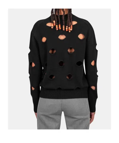 Gimaguas Pull Openwork Sweater In Black