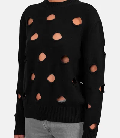 Gimaguas Pull Openwork Sweater In Black