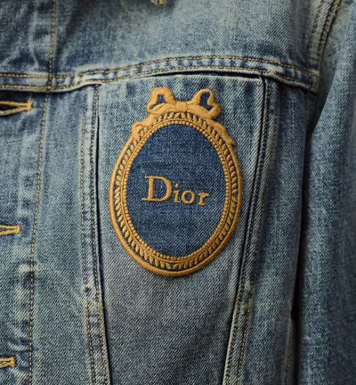 Dior Médaillon Cropped Jacket In Gray