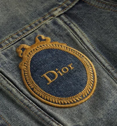 Dior Médaillon Cropped Jacket In Gray