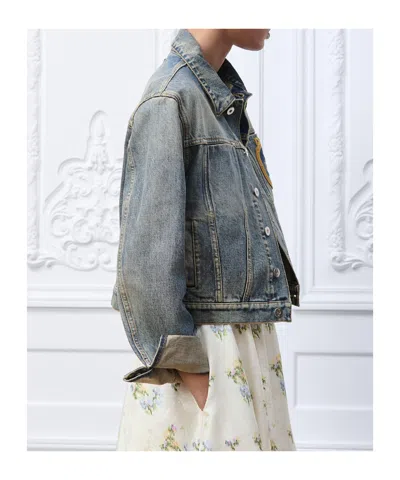 Dior Médaillon Cropped Jacket In Gray