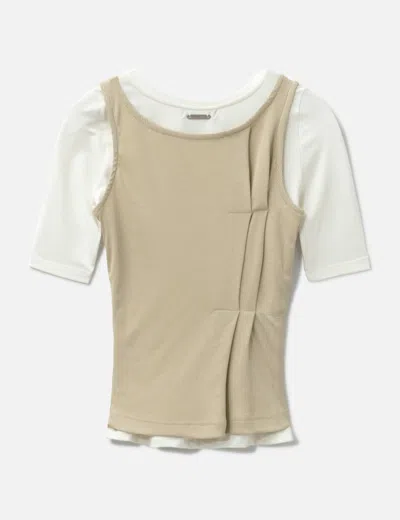 Nache Folded Layered T-shirt In Brown
