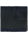 Gucci Gg Jacquard Scarf In Blue