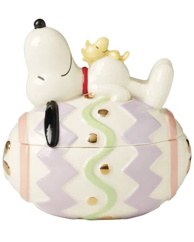 Lenox Peanuts Easter Snoopy Covered Candy Dish In Multi