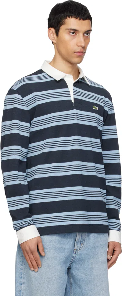 Lacoste Striped Long-sleeve Polo Shirt In Multi