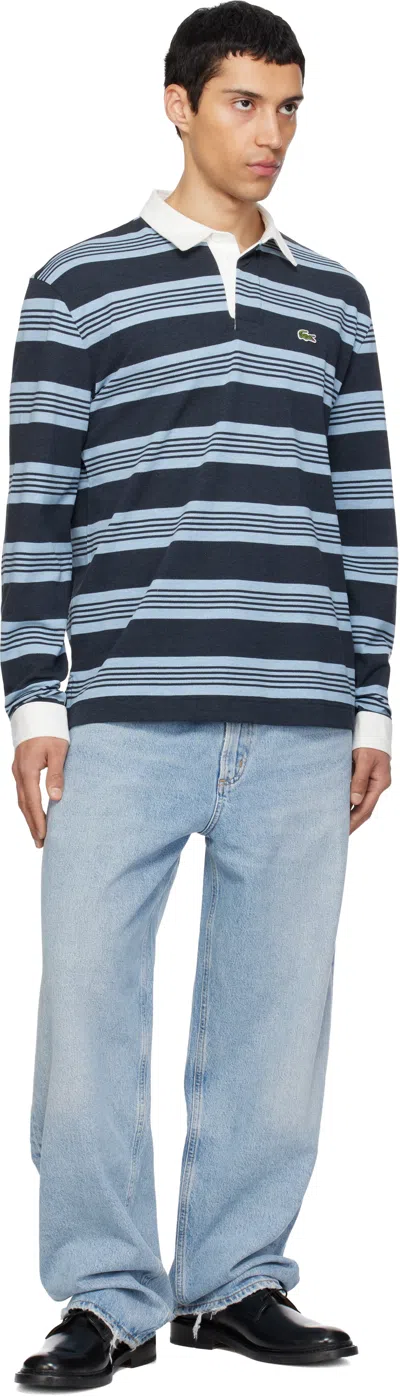 Lacoste Striped Long-sleeve Polo Shirt In Multi