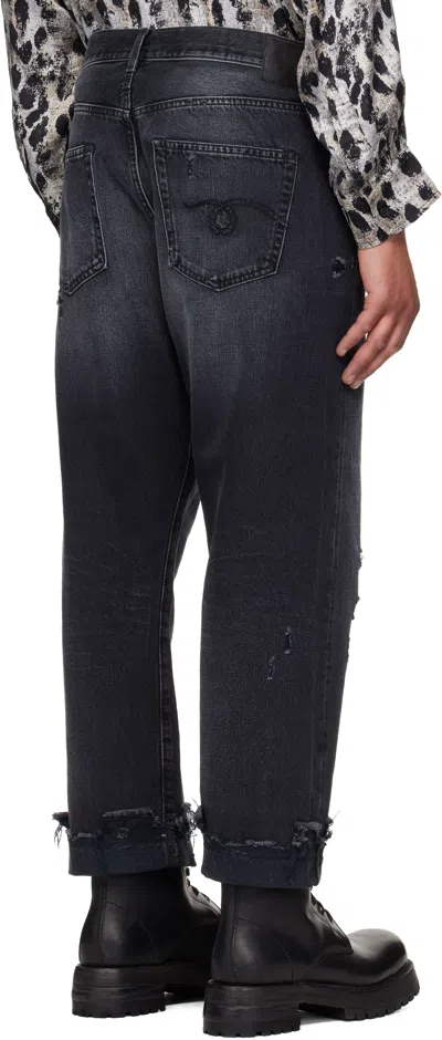 R13 Black Crossover Jeans In Black