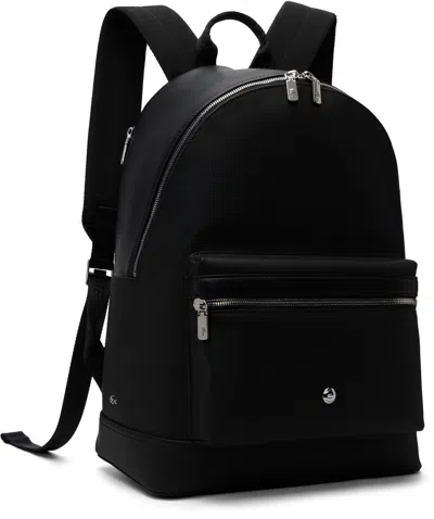 Lacoste Black Poly Canvas Backpack In Gray