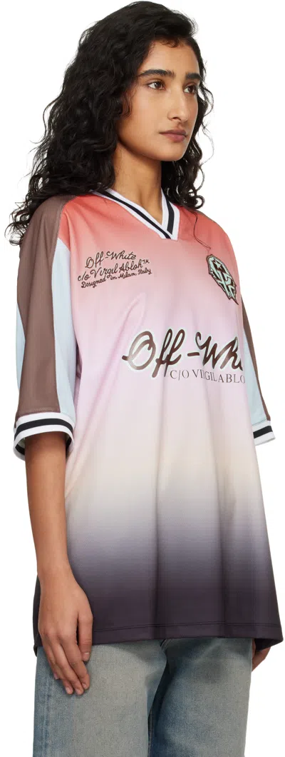 Off-white Soccer Raglan T-shirt Gradient Graphic In Multi