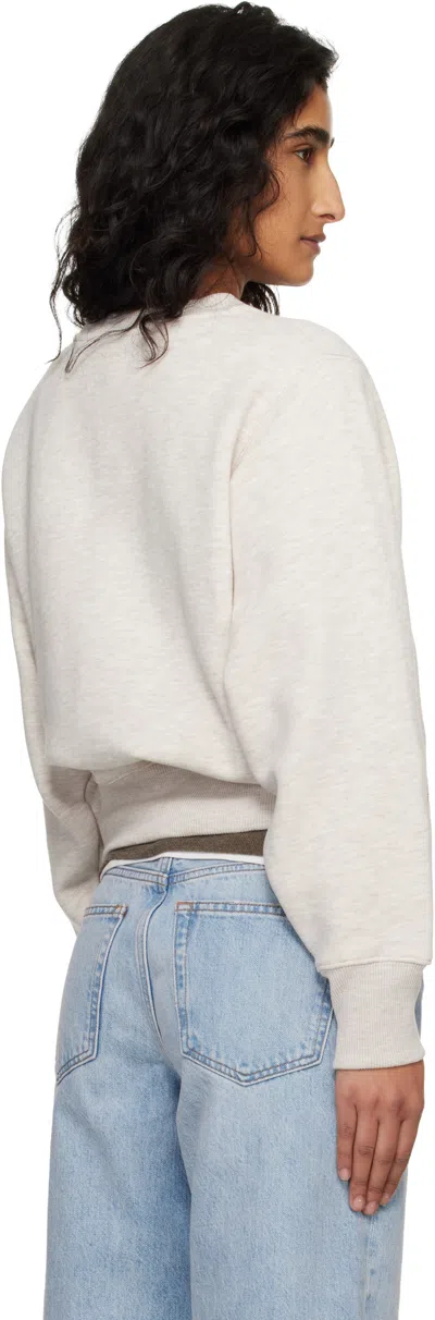 Anine Bing Womens Oatmeal Melange Harry Logo-embroidered Cotton Sweatshirt In White