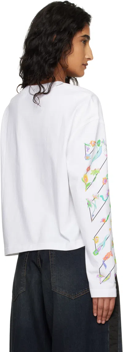 Off-white Diag Glowing Flower Long Sleeve T-shirts In White