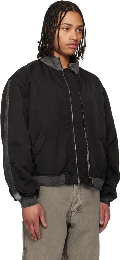Alexander Digenova Distressed Bomber Jacket In Black