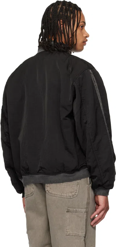 Alexander Digenova Distressed Bomber Jacket In Black