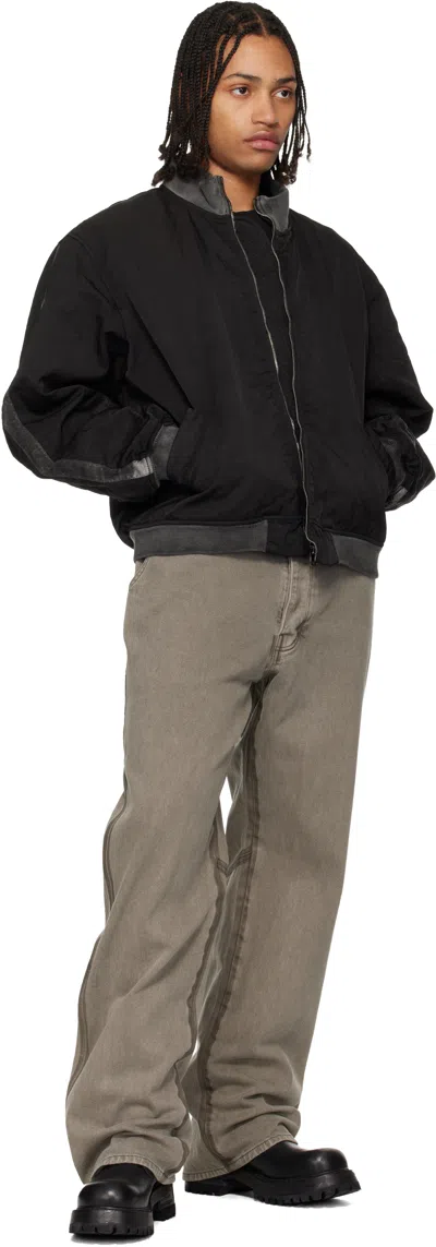 Alexander Digenova Distressed Bomber Jacket In Black
