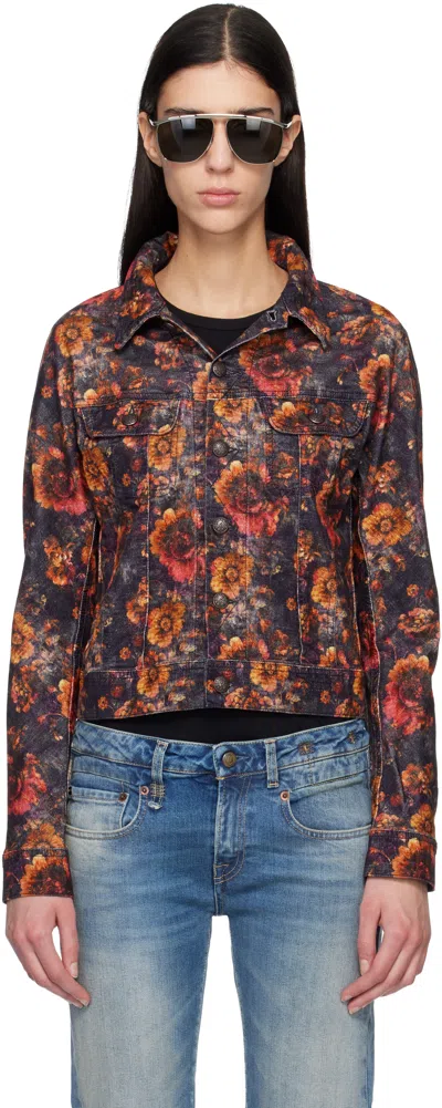 R13 Collared Long-sleeved Denim Jacket In Multi