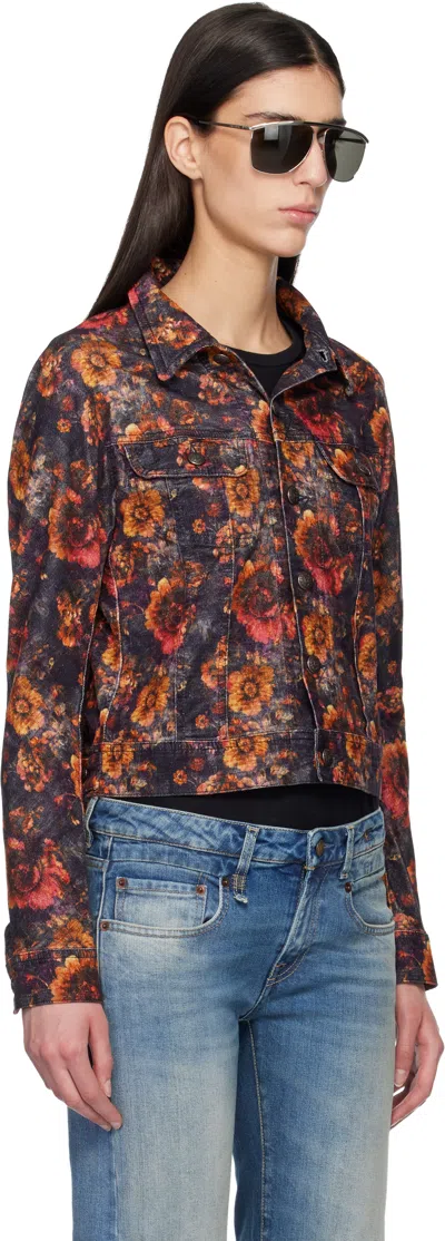 R13 Collared Long-sleeved Denim Jacket In Multi
