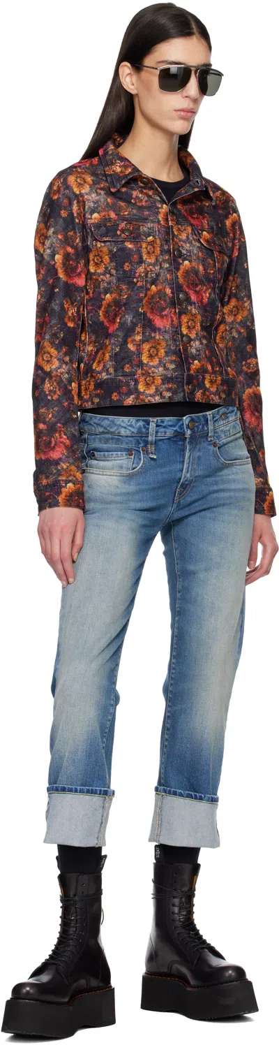 R13 Collared Long-sleeved Denim Jacket In Multi