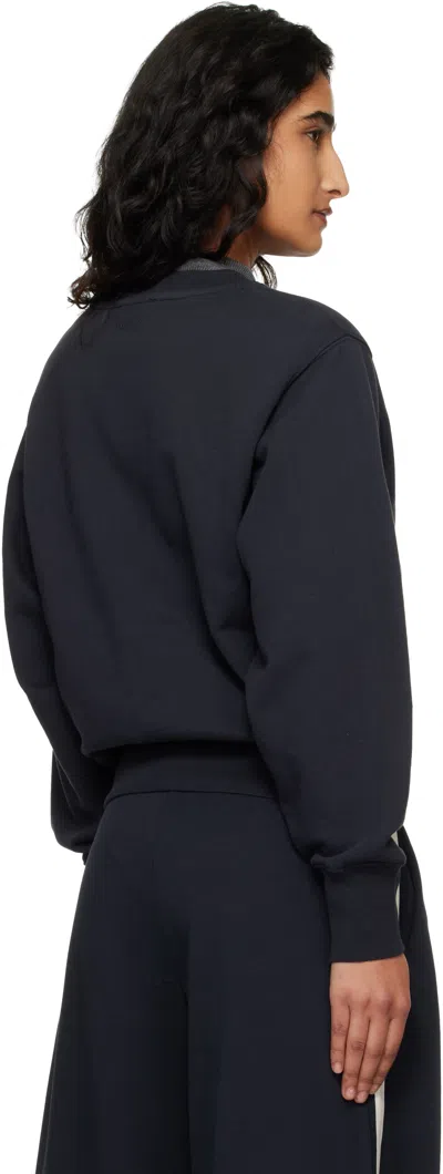 Anine Bing Womens Vintage Black Harry Logo-embroidered Cotton Sweatshirt In Blue