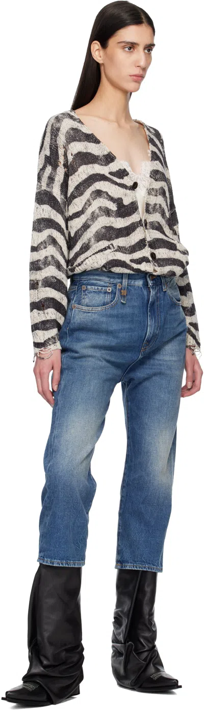 R13 Blue Tailored Drop Jeans In Blue