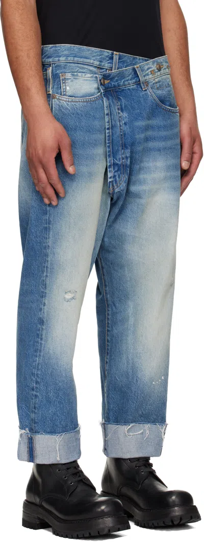 R13 Blue Crossover Jeans In Blue