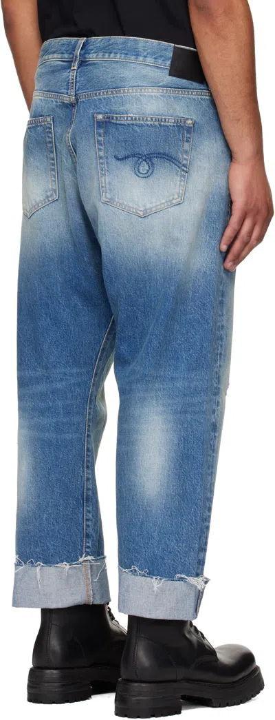 R13 Blue Crossover Jeans In Blue