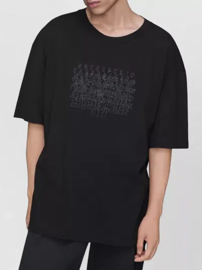 Maison Margiela Classic Black T-shirt With Round Neckline And Short Sleeves In Black