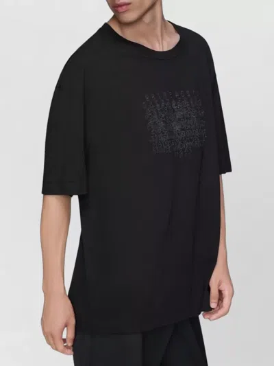 Maison Margiela Classic Black T-shirt With Round Neckline And Short Sleeves In Black