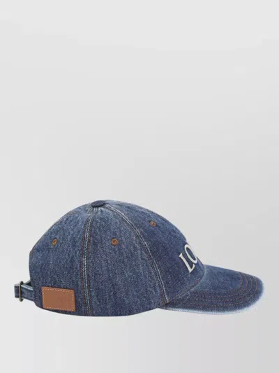 Loewe Structured Logo Cap With Contrast Stitching And Adjustable Fit In Blue