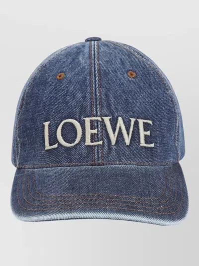 Loewe Structured Logo Cap With Contrast Stitching And Adjustable Fit In Blue