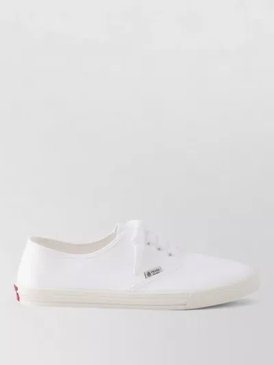 Prada Drill Fabric Low Top Lace Up Sneakers In Multi
