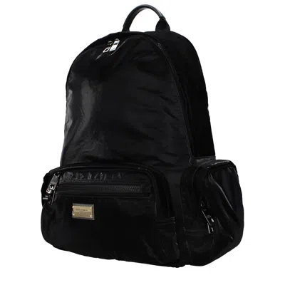Dolce & Gabbana Black Nylon Backpack In Black