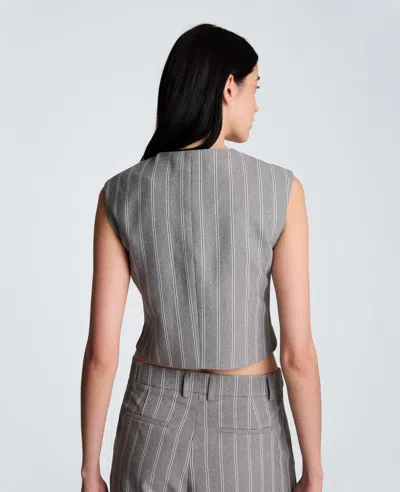 Kenneth Cole Boxy Vest With Four Buttons In Gold