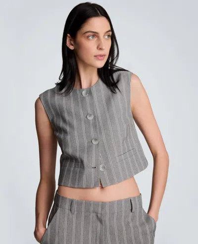 Kenneth Cole Boxy Vest With Four Buttons In Gold