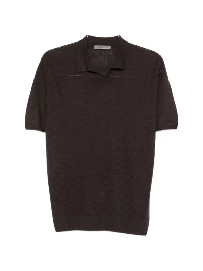 Corneliani Short Sleeve T-shirt In Brown