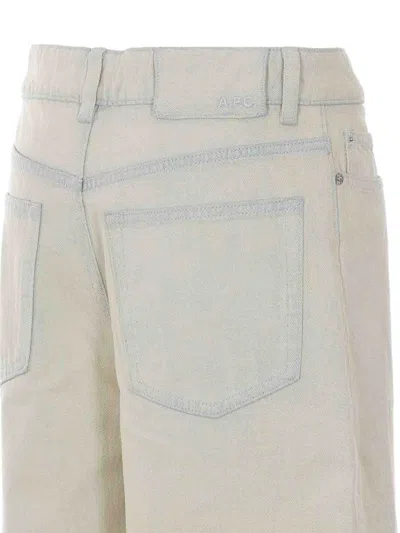 Apc White Denim Jeans In White