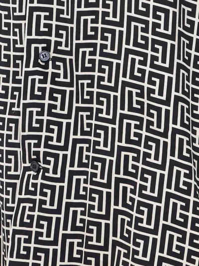 Balmain Short Sleeves Shirt Geometric Pattern Collar In Black
