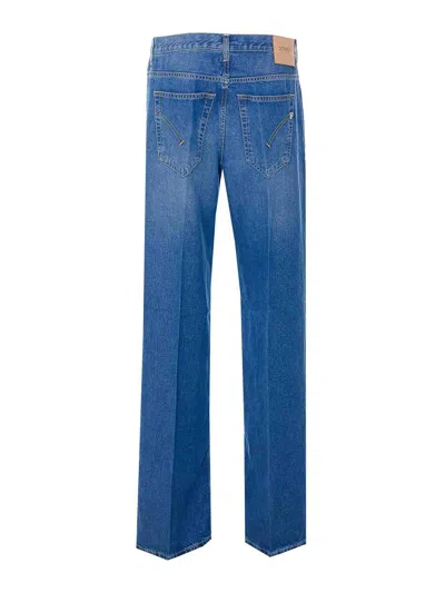 Dondup Five-pockets Patch-logo Jeans In Blue