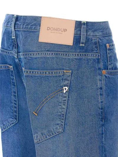 Dondup Five-pockets Patch-logo Jeans In Blue