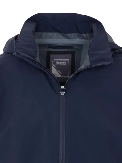 Herno Men Windstopper 2 Layers Jacket In Blue